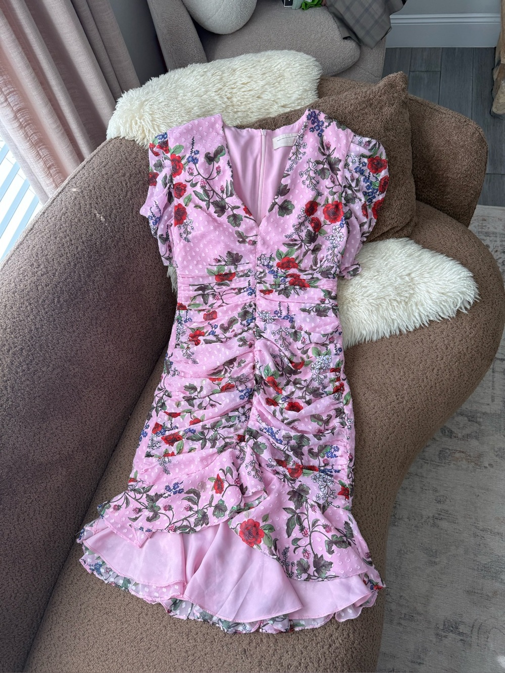 Keepsake the Label Ruched Floral Dress